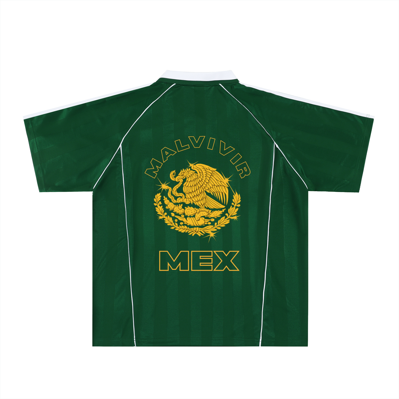 “MEX World Cup” Shadow Stripe Collared Soccer Jersey