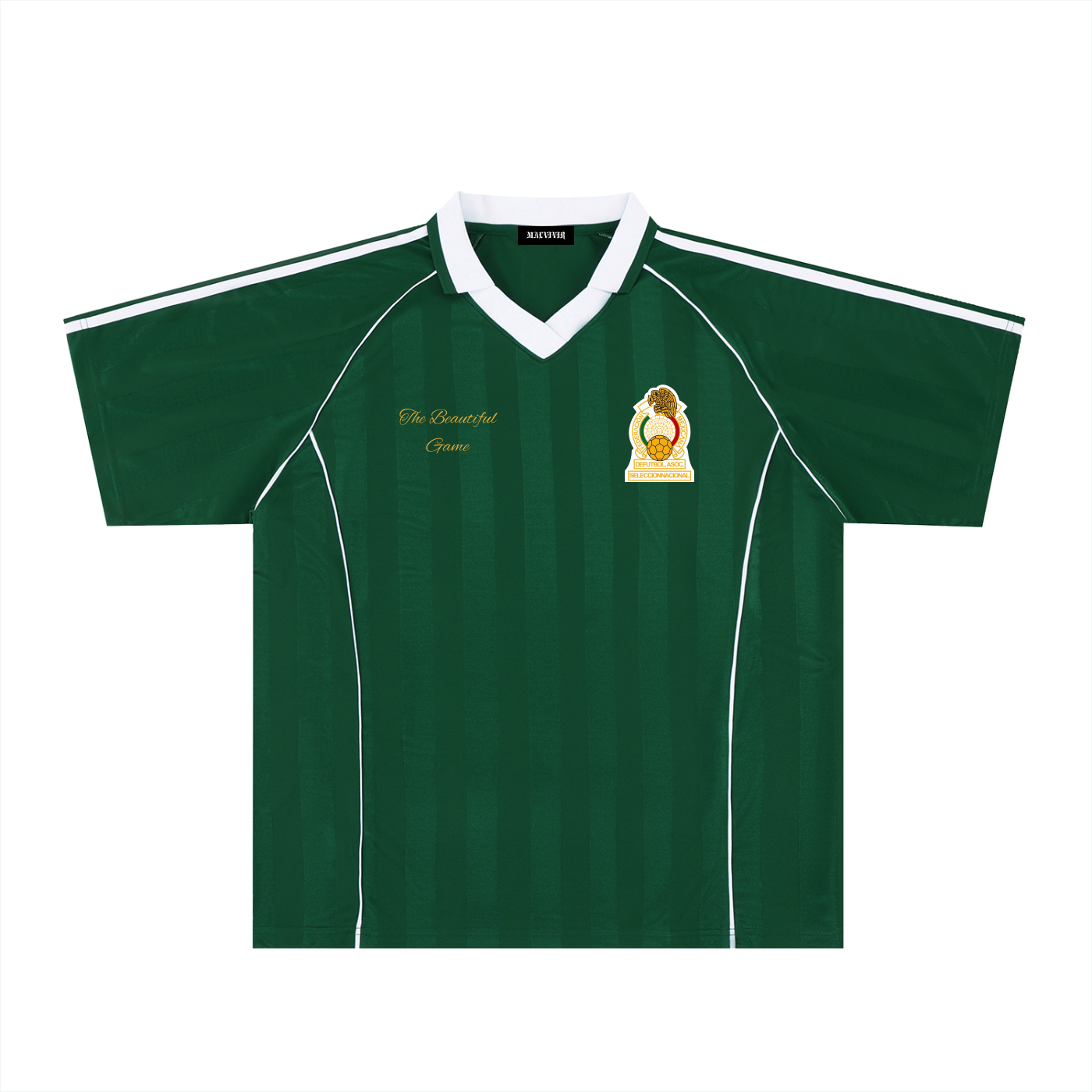 “MEX World Cup” Shadow Stripe Collared Soccer Jersey
